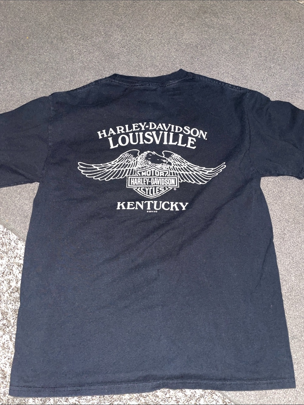 Harley-Davidson Black Short-Sleeve Pocket Tee with Skull Logo - Picture 3 of 3